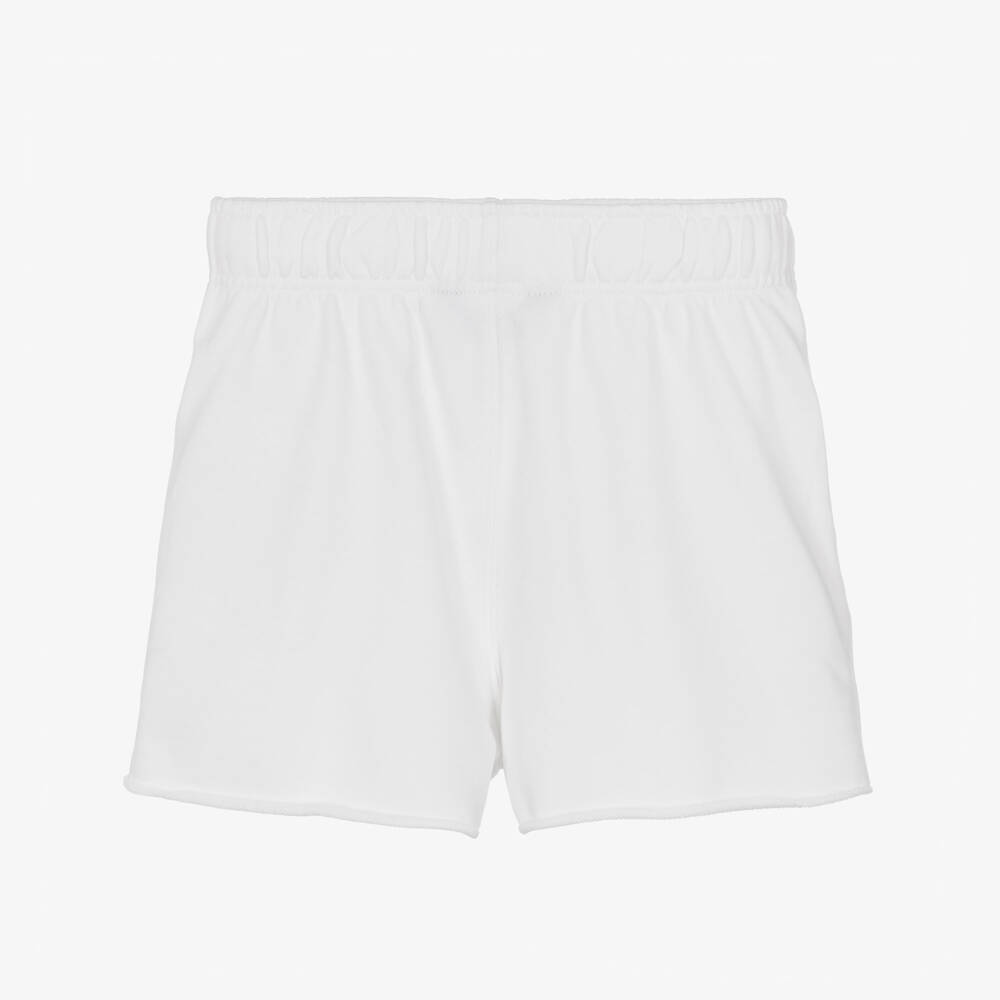 Ralph Lauren-Girls Off-White Cotton Jersey Shorts with Flag Detail | Childrensalon Outlet