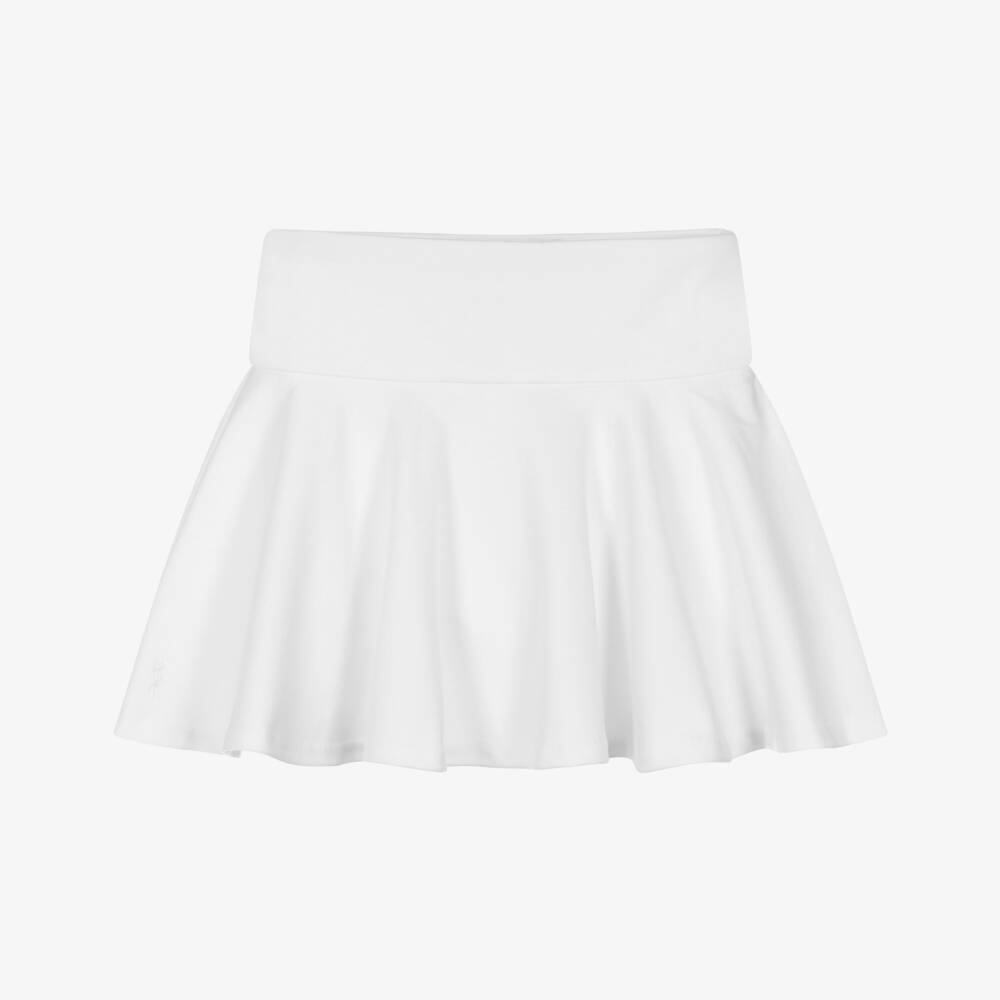 Ralph Lauren-Girls Off-White Flounce Skort | Childrensalon Outlet