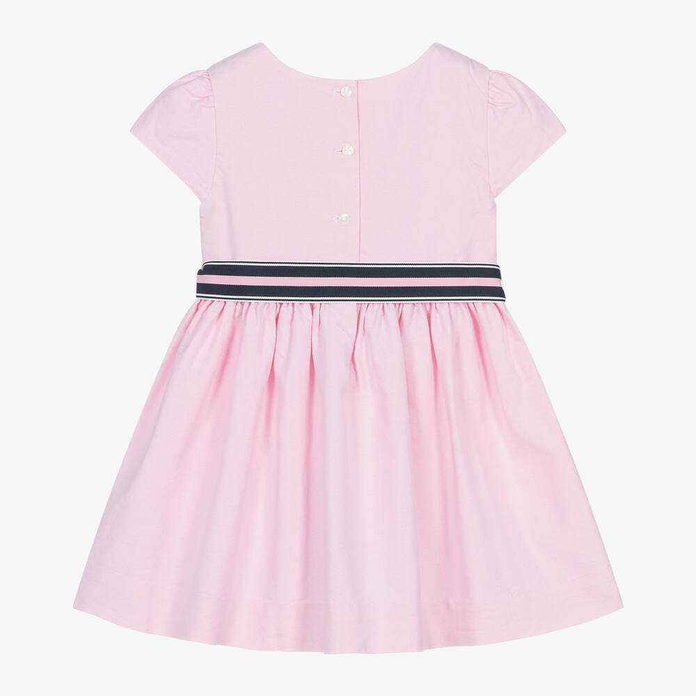 Ralph Lauren-Girls Pale Pink Cotton Dress | Childrensalon Outlet