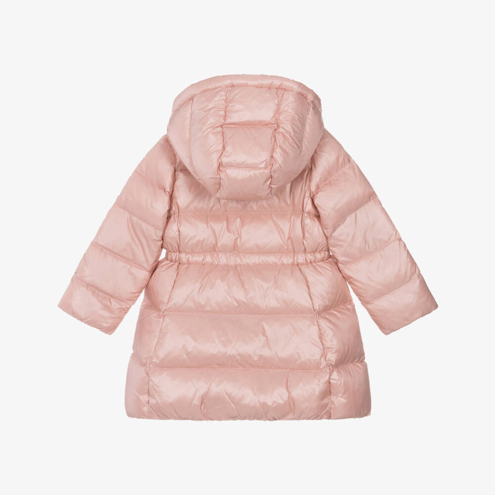 Ralph Lauren-Girls Pale Pink Hooded Down Puffer Coat | Childrensalon Outlet