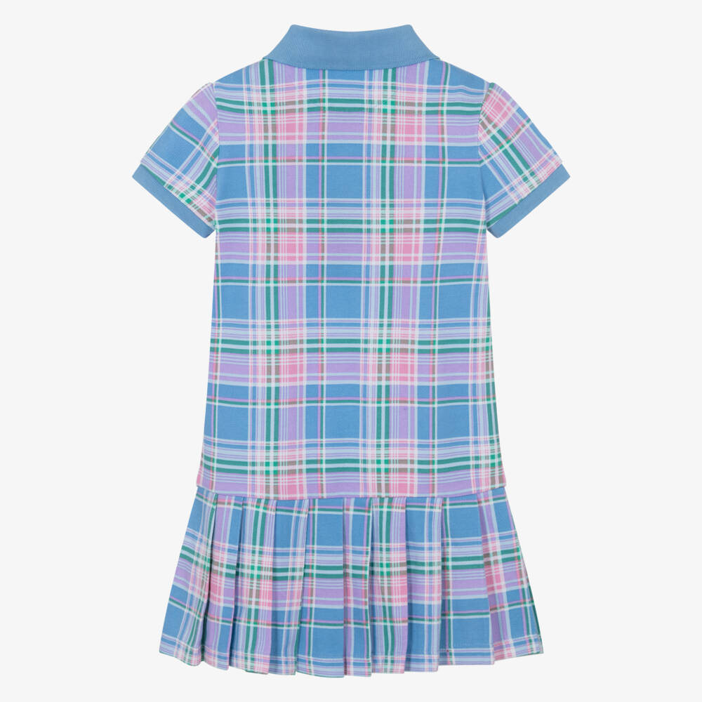 Ralph Lauren-Girls Pastel Plaid Cotton Polo Dress | Childrensalon Outlet