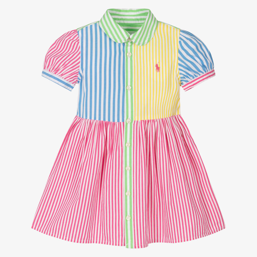 Ralph Lauren-Girls Pastel Stripe Shirt Dress | Childrensalon Outlet