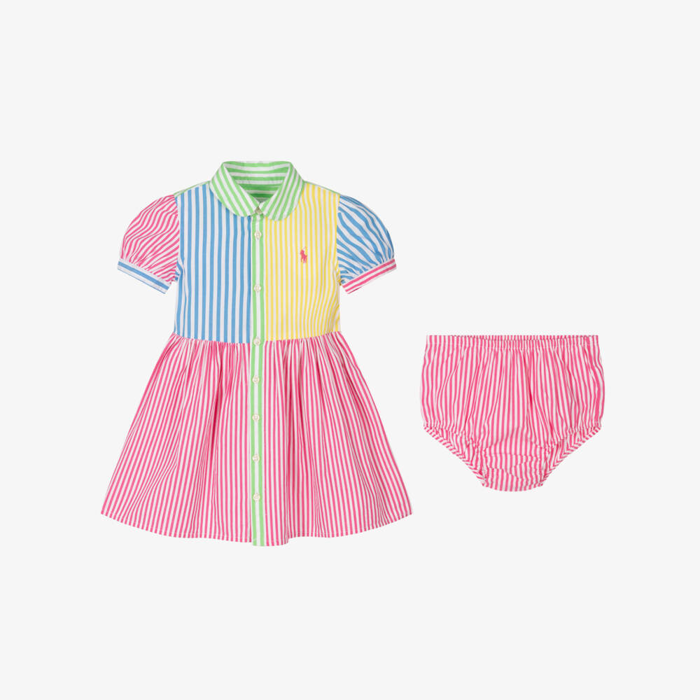 Ralph Lauren-Girls Pastel Stripe Shirt Dress | Childrensalon Outlet