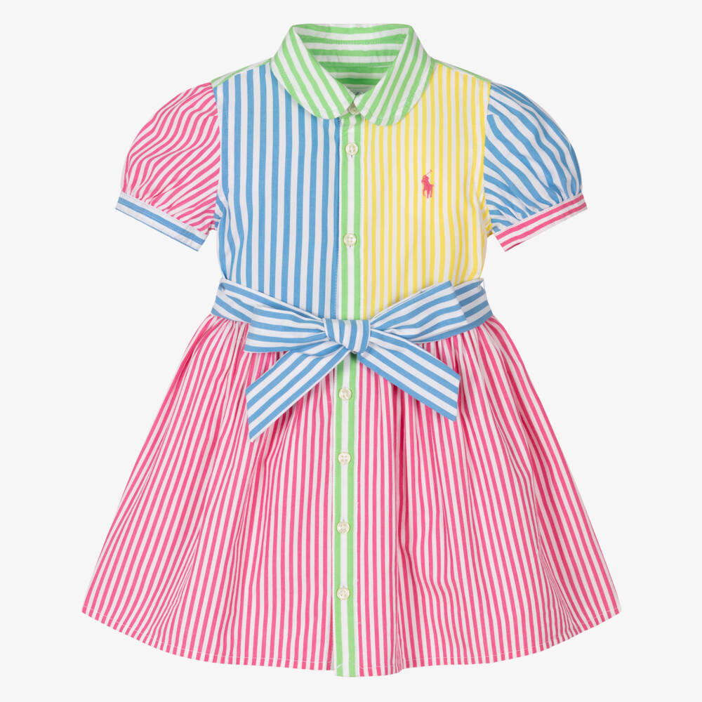 Ralph Lauren-Girls Pastel Stripe Shirt Dress | Childrensalon Outlet