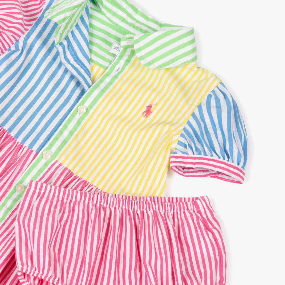 Ralph Lauren-Girls Pastel Stripe Shirt Dress | Childrensalon Outlet