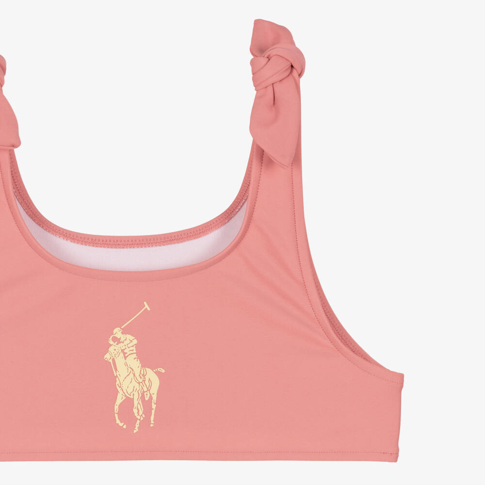 Ralph Lauren-Girls Pink Big Pony Logo Bikini | Childrensalon Outlet