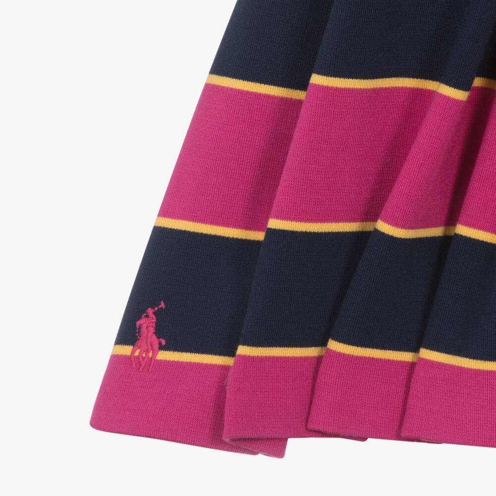 Ralph Lauren-Girls Pink & Blue Stripe Cotton Dress | Childrensalon Outlet