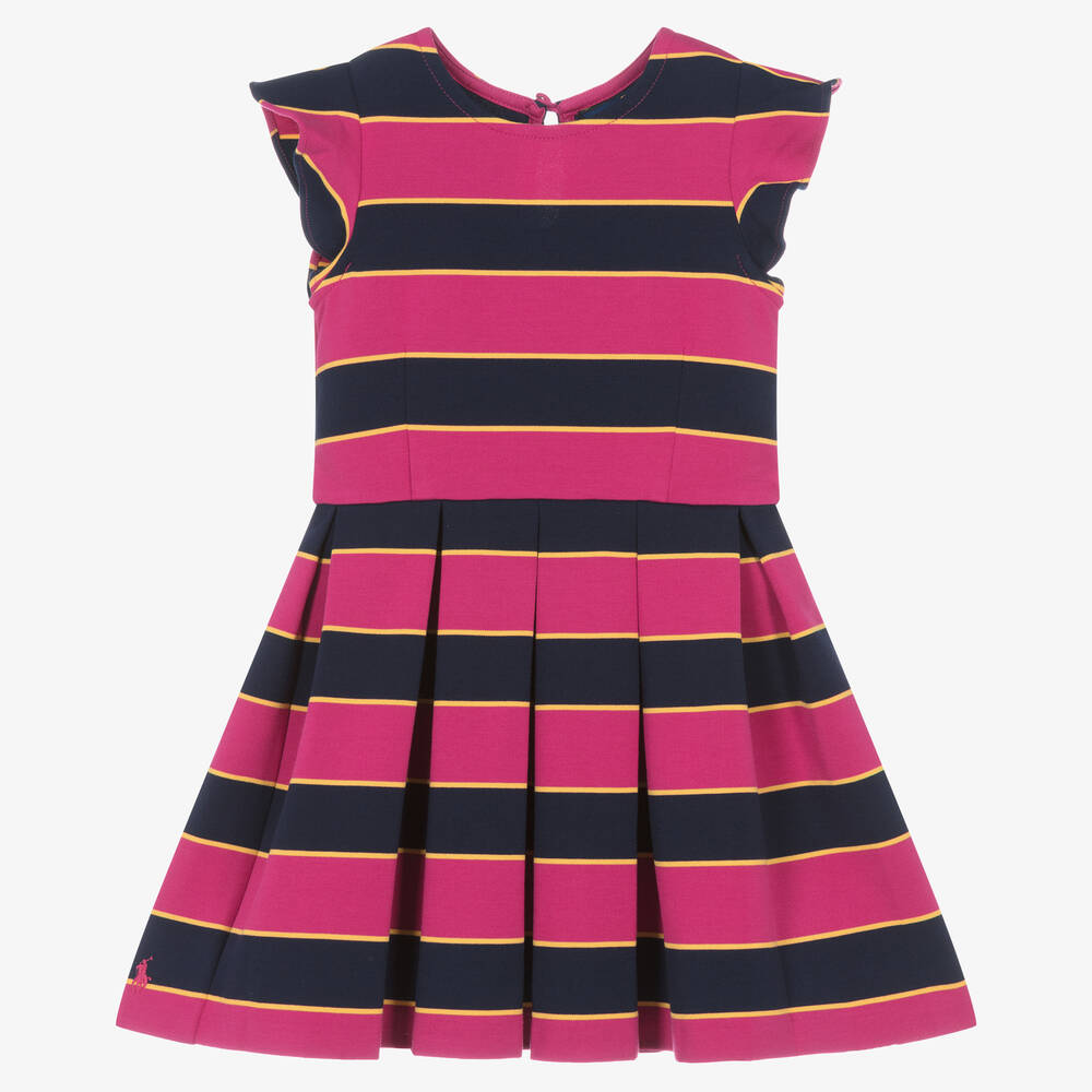 Ralph Lauren - Robe rayée rose et bleue Fille | Childrensalon