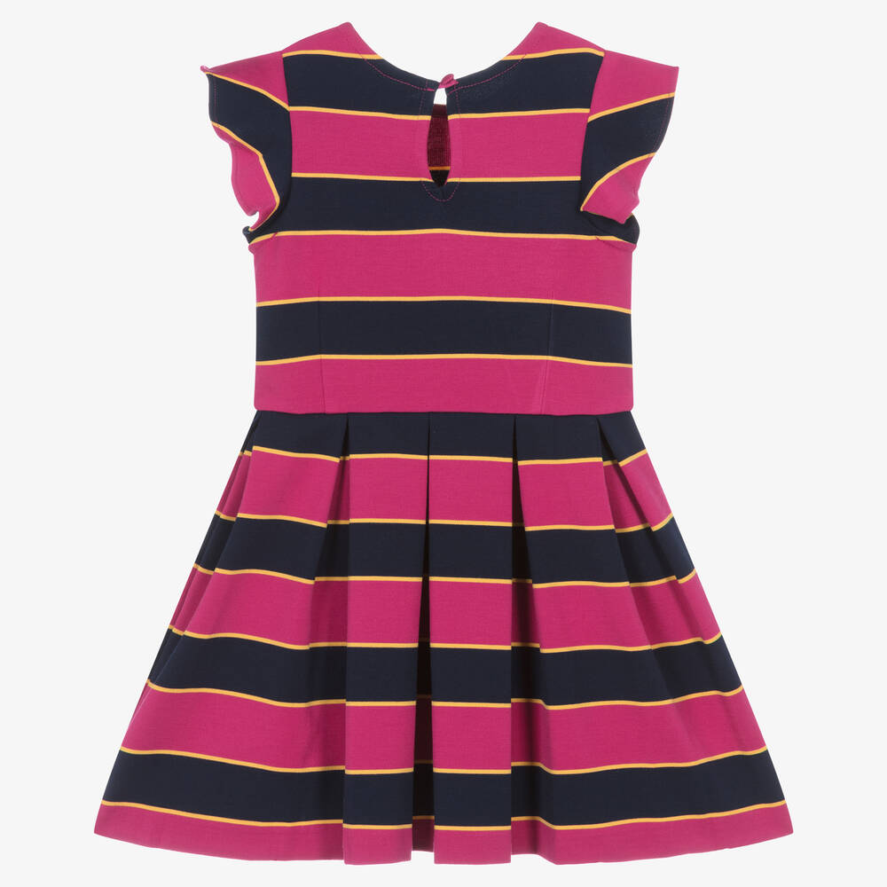 Ralph Lauren-Girls Pink & Blue Stripe Cotton Dress | Childrensalon Outlet