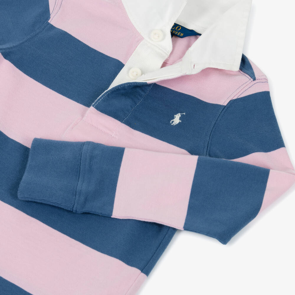 Ralph Lauren-Платье регби розовое и синее для девочек | Childrensalon Outlet