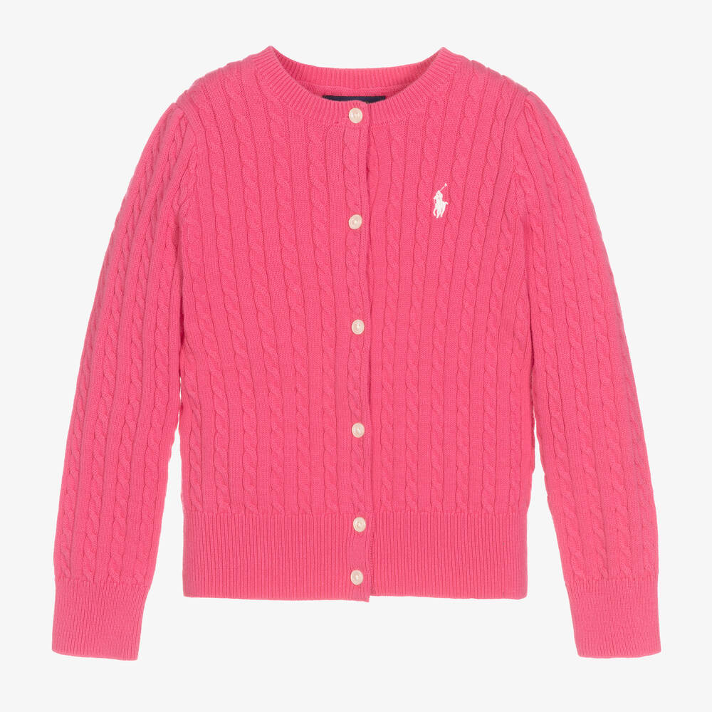 Polo Ralph Lauren - Розовый кардиган крупной вязки | Childrensalon