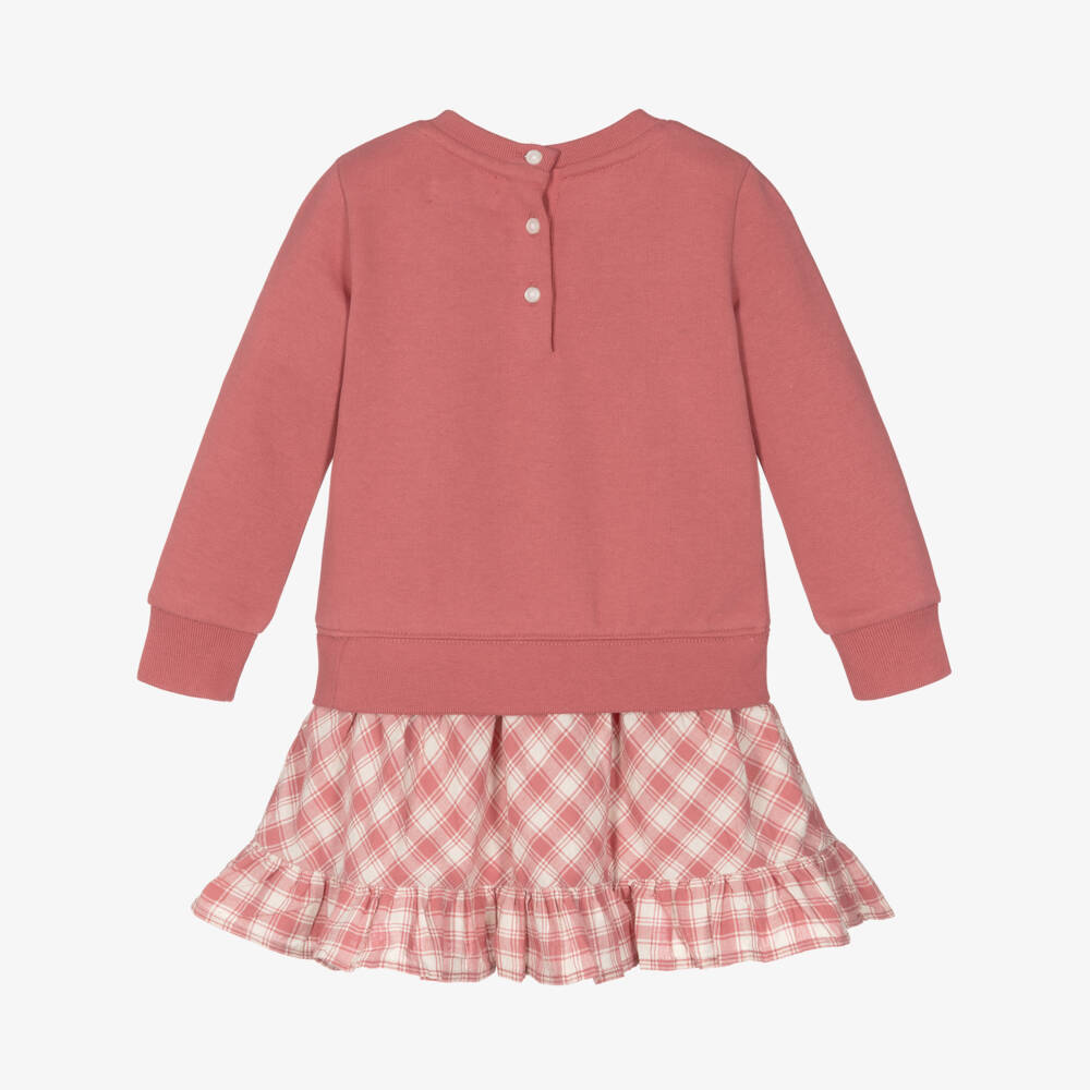 Ralph Lauren-فستان سويتشيرت قطن لون زهري | Childrensalon Outlet