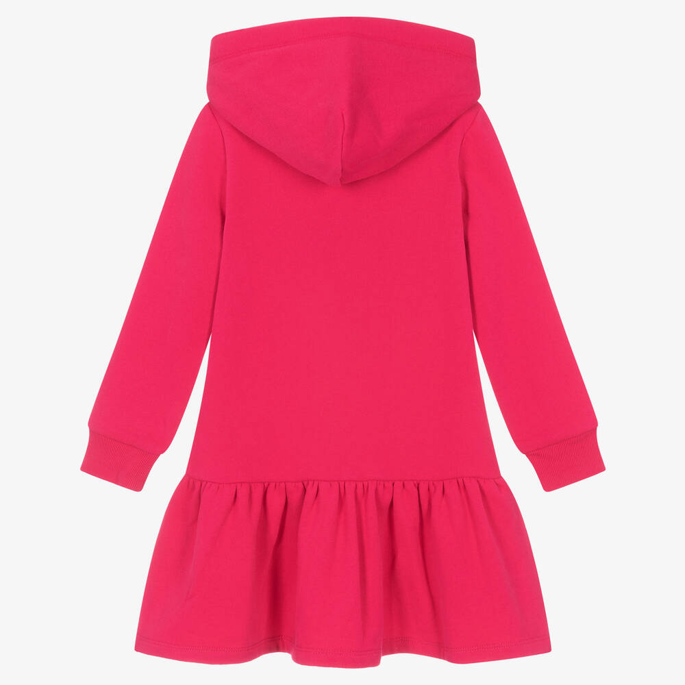 Ralph Lauren-Girls Pink Cotton Hooded Dress | Childrensalon Outlet