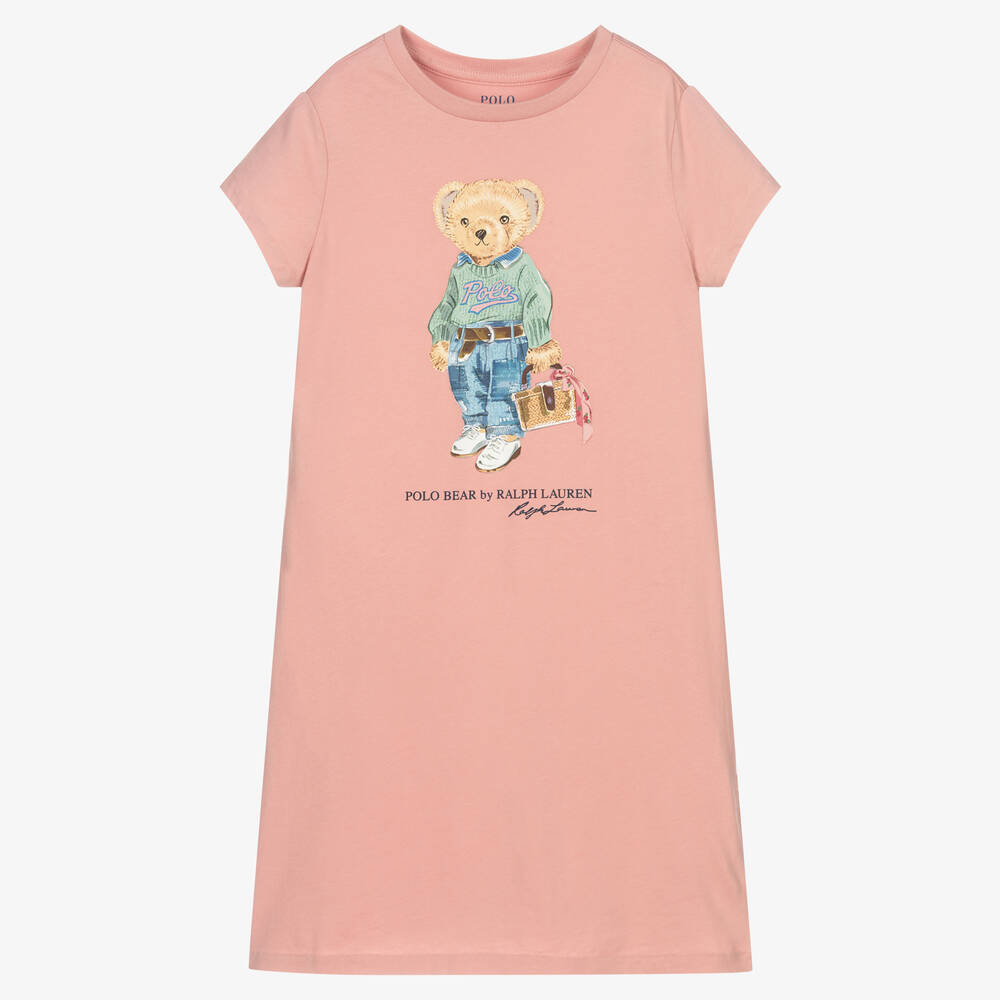 Polo Ralph Lauren - فستان قطن لون زهري | Childrensalon