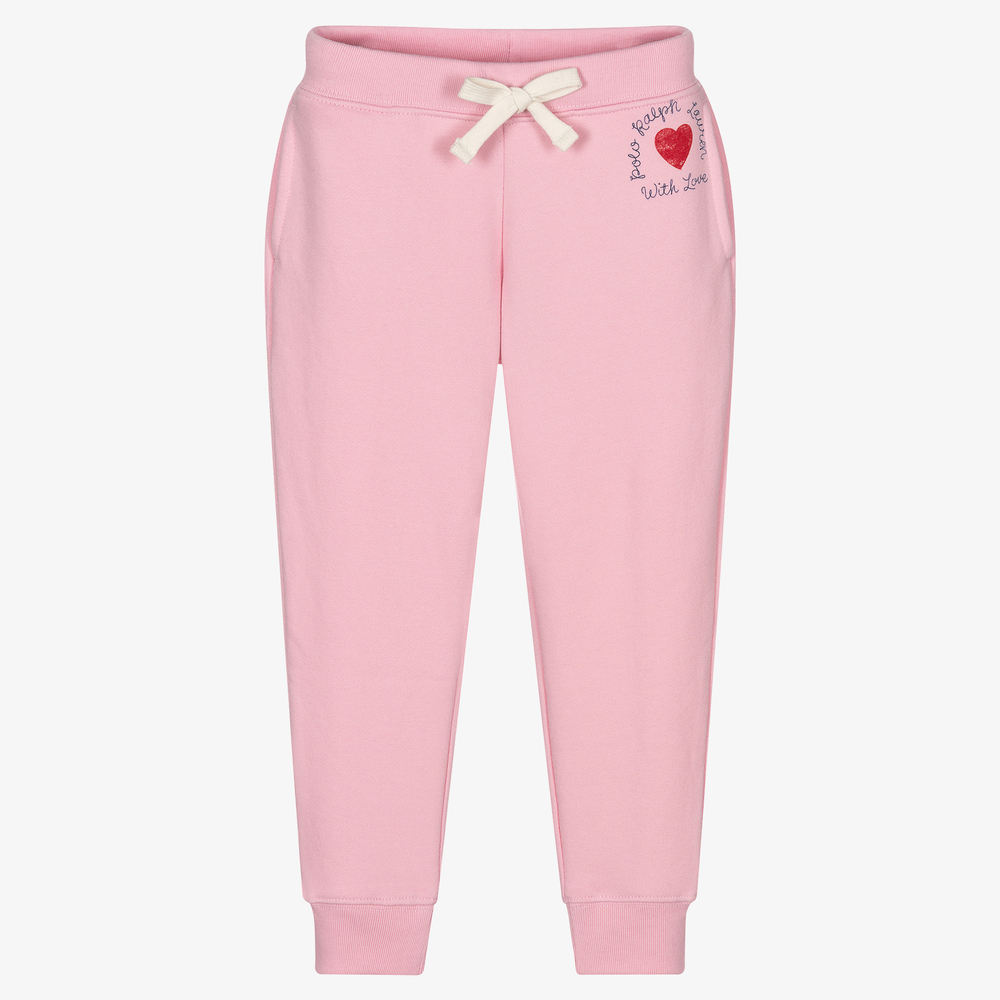 Ralph Lauren - Bas de jogging rose en coton Fille | Childrensalon