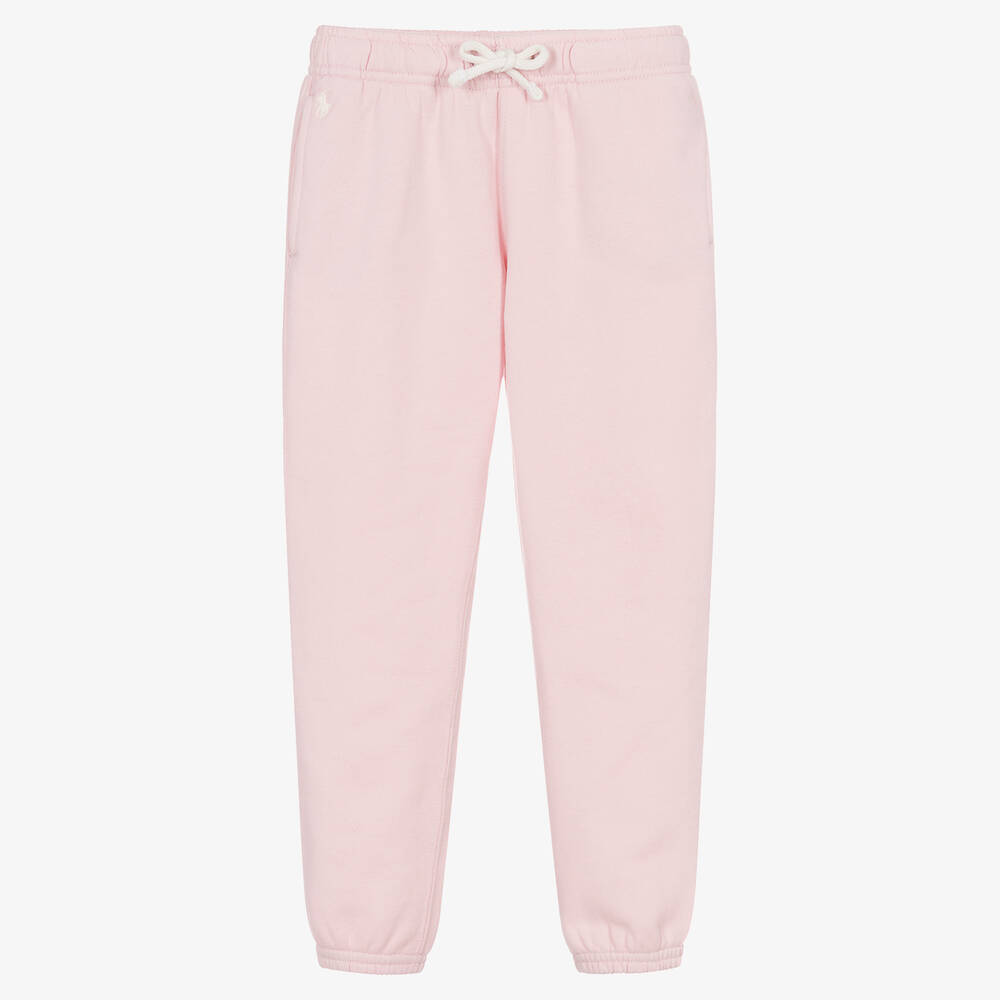Ralph Lauren-Girls Pink Cotton Joggers | Childrensalon Outlet