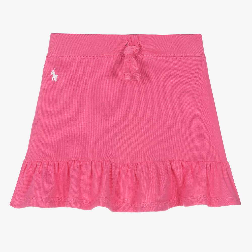 Polo Ralph Lauren-Girls Pink Cotton Logo Skirt | Childrensalon Outlet