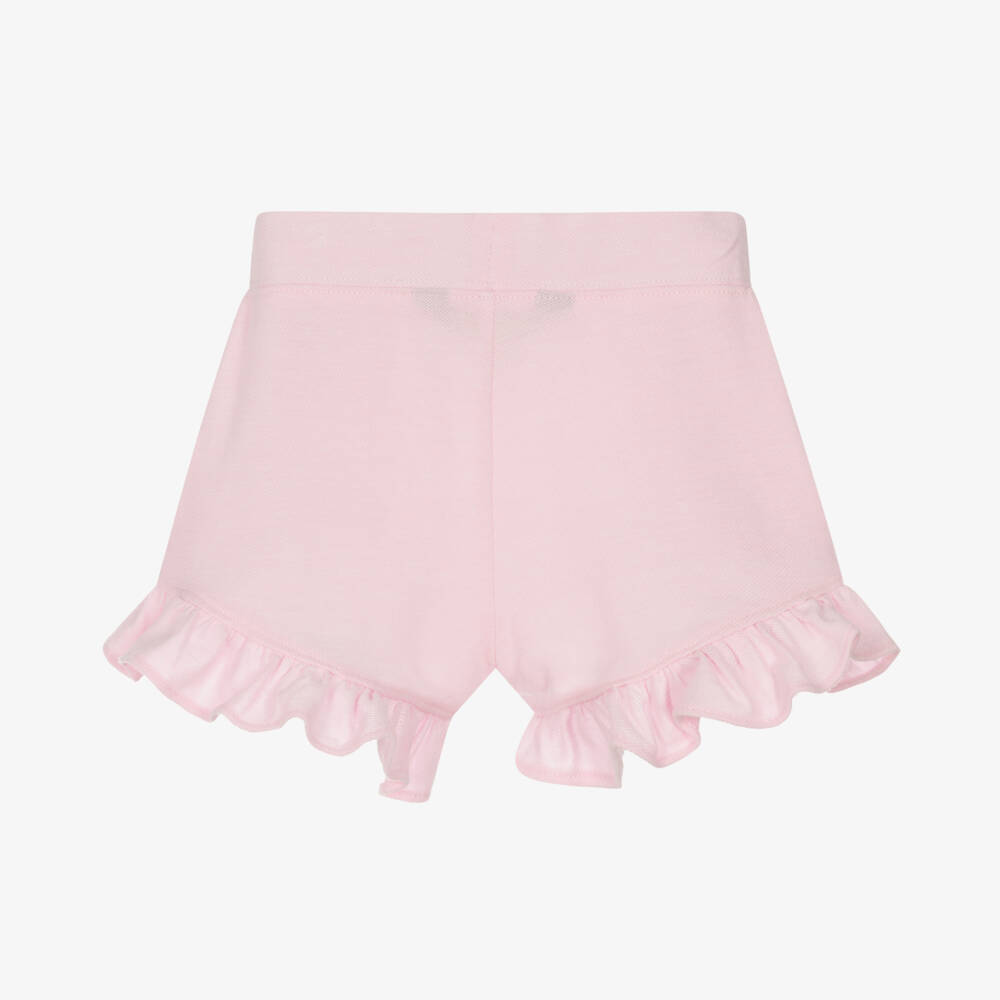 Polo Ralph Lauren-Girls Pink Cotton Piqué Frill Shorts | Childrensalon Outlet
