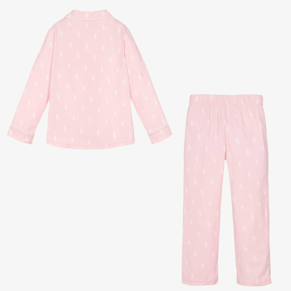 Ralph Lauren-Girls Pink Cotton Pyjamas | Childrensalon Outlet