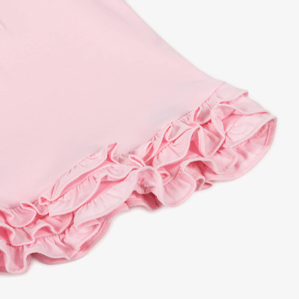 Ralph Lauren-Girls Pink Cotton Ruffle Polo Dress | Childrensalon Outlet