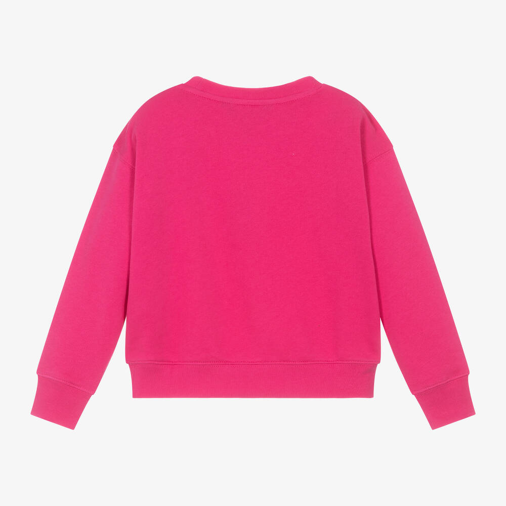 Ralph Lauren - Girls Pink Cotton Sweatshirt | Childrensalon