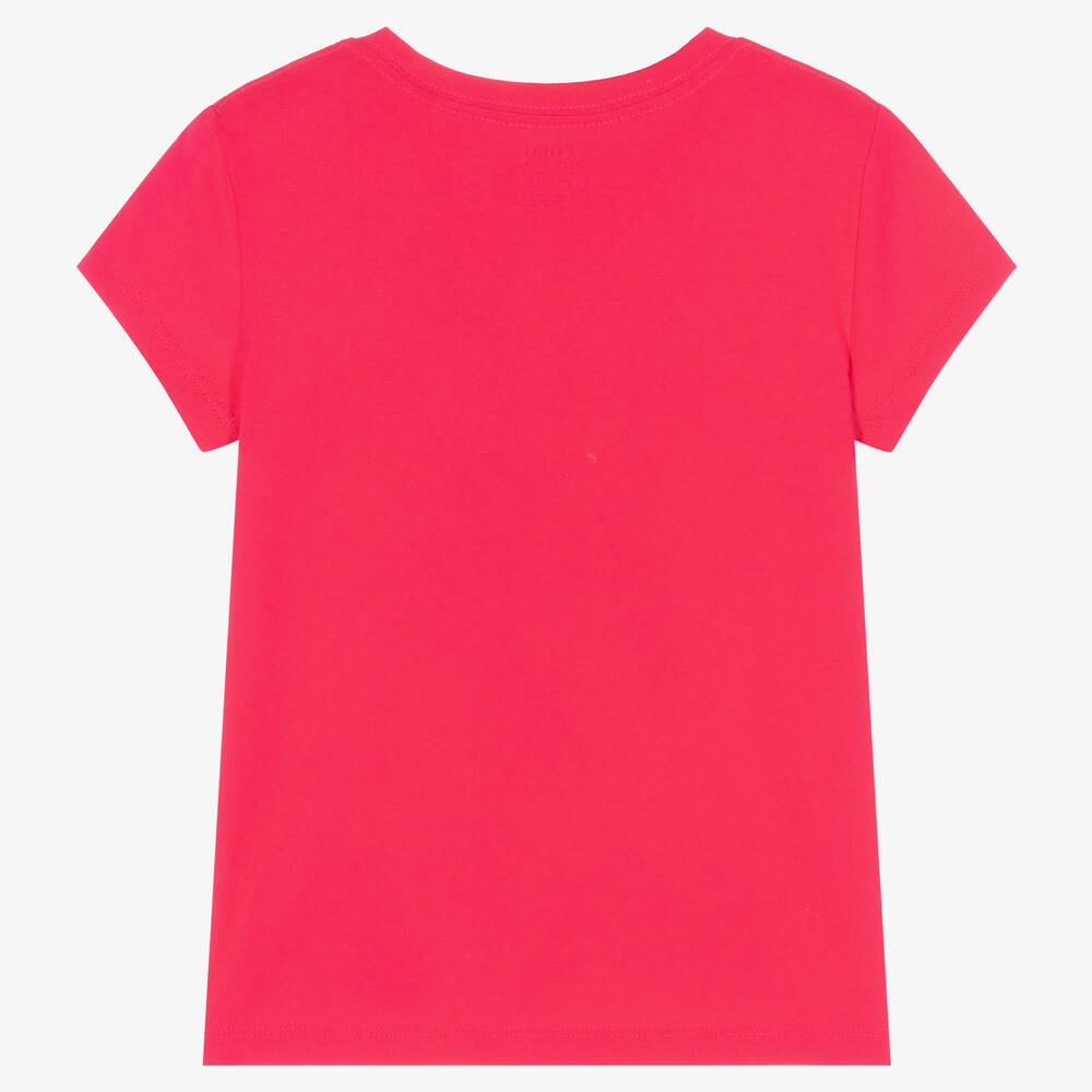 Ralph Lauren-Girls Pink Cotton T-Shirt | Childrensalon Outlet
