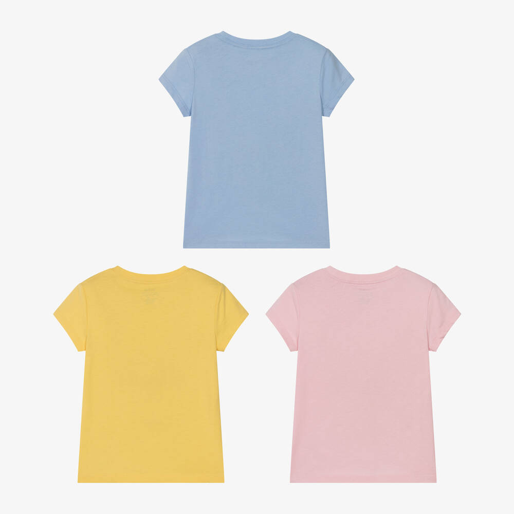 Ralph Lauren Girls Pink Cotton T Shirts 3 Pack