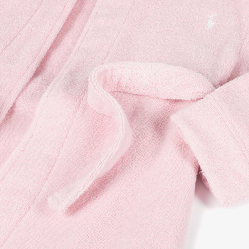 Ralph Lauren-Girls Pink Cotton Towelling Robe | Childrensalon Outlet