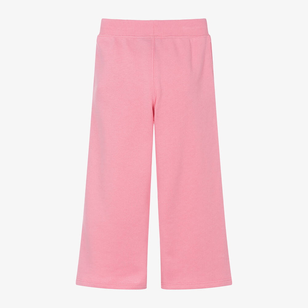 Ralph Lauren-Girls Pink Cotton Wide Leg Joggers | Childrensalon Outlet