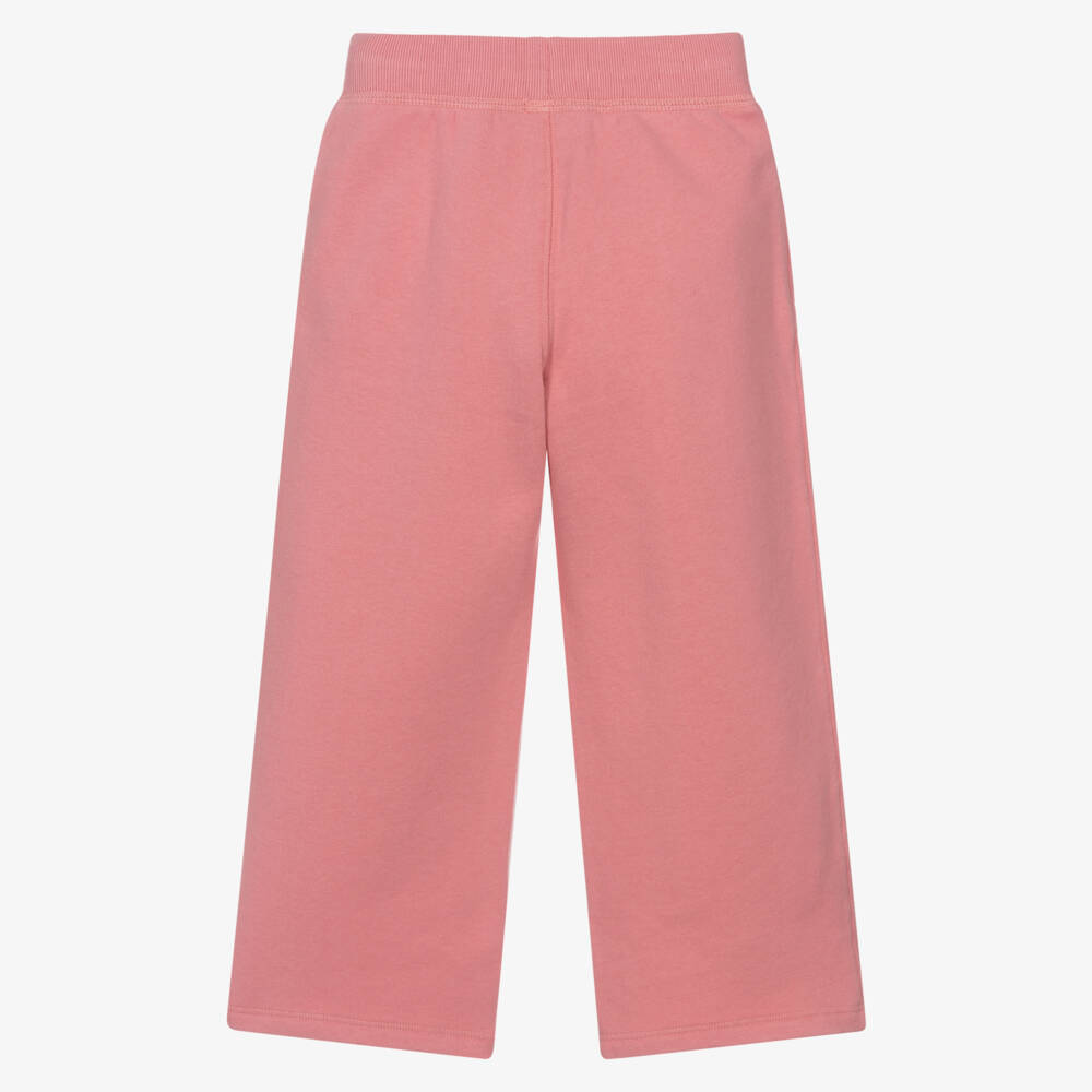Ralph Lauren-Girls Pink Cotton Wide-Leg Joggers | Childrensalon Outlet