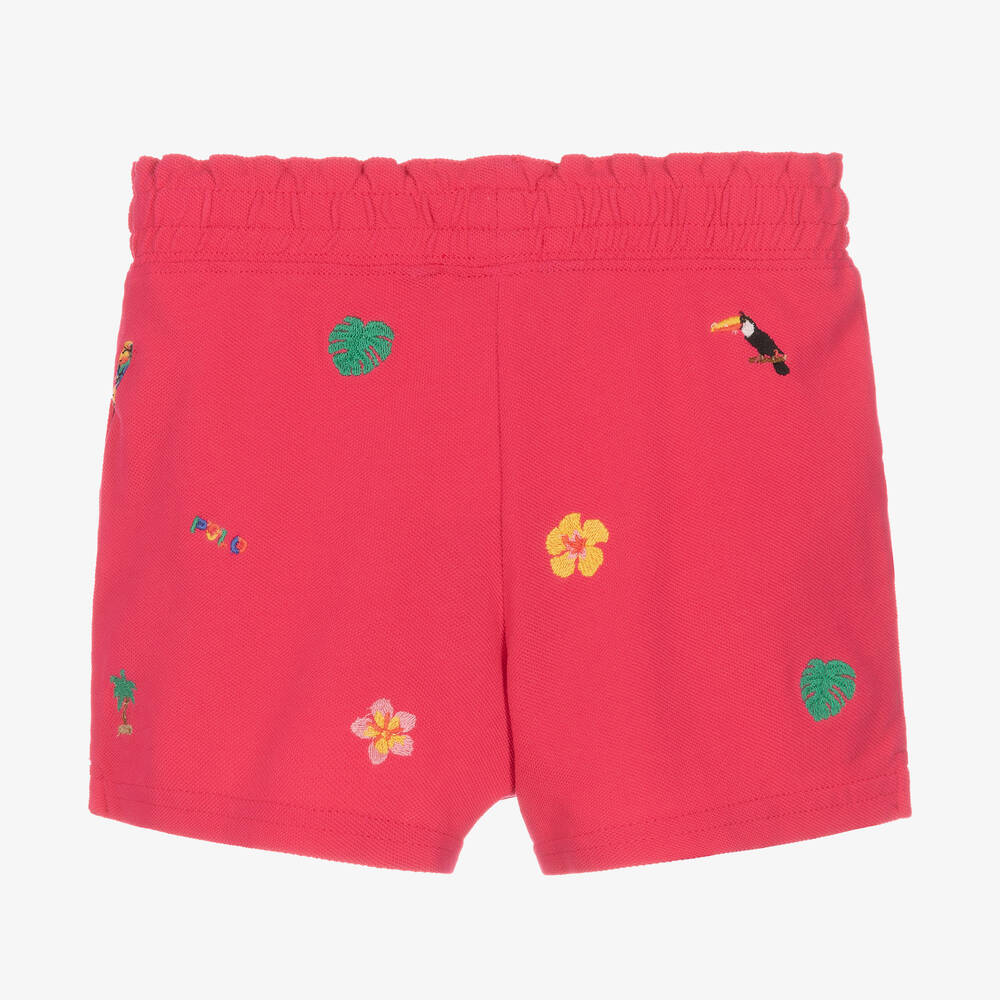 Ralph Lauren-Розовые хлопковые шорты с вышивкой | Childrensalon Outlet