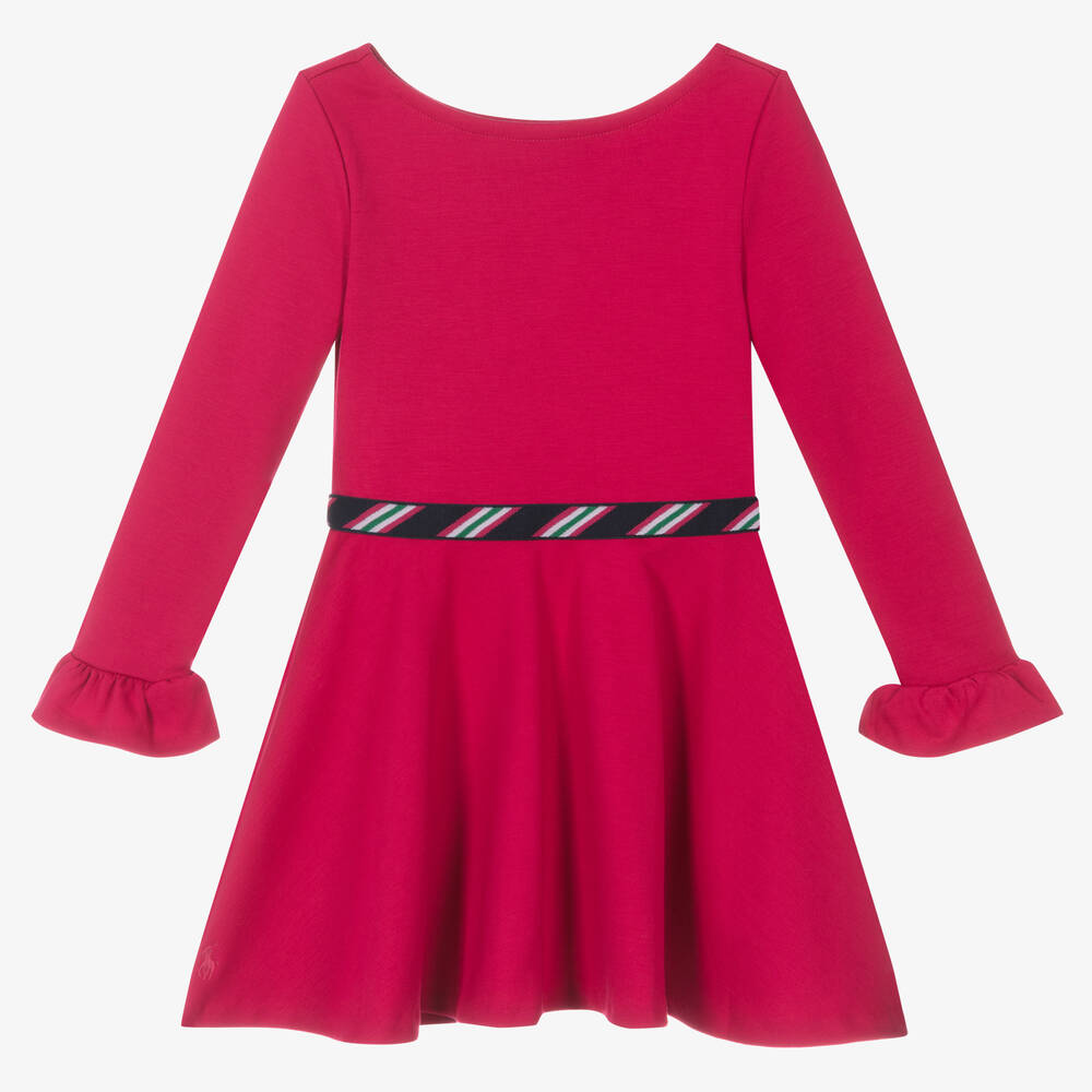 Polo Ralph Lauren - Girls Pink Jersey Dress | Childrensalon