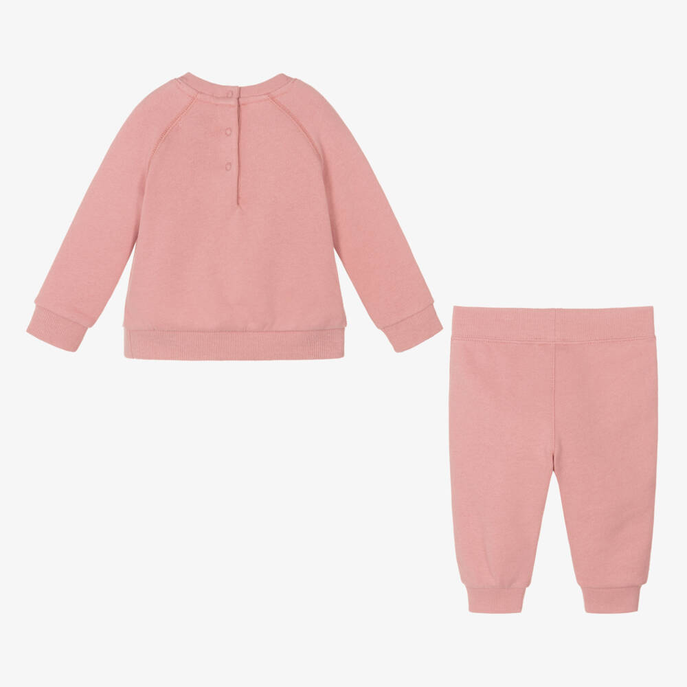 Ralph Lauren-Girls Pink Jersey Tracksuit | Childrensalon Outlet