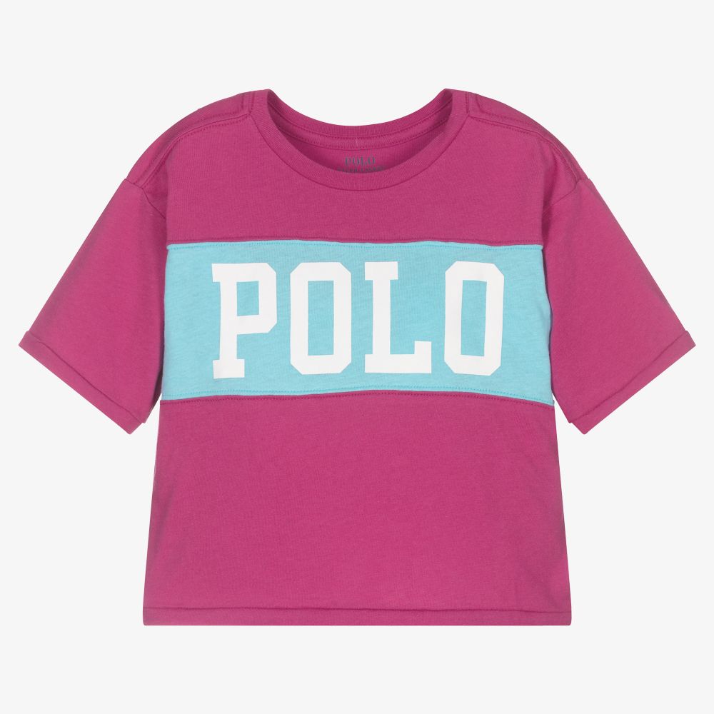 Polo Ralph Lauren - Girls Pink Logo T-Shirt | Childrensalon