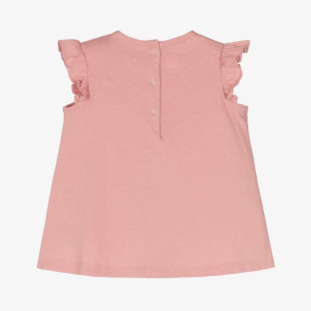 Ralph Lauren-Girls Pink Patchwork Logo T-Shirt | Childrensalon Outlet