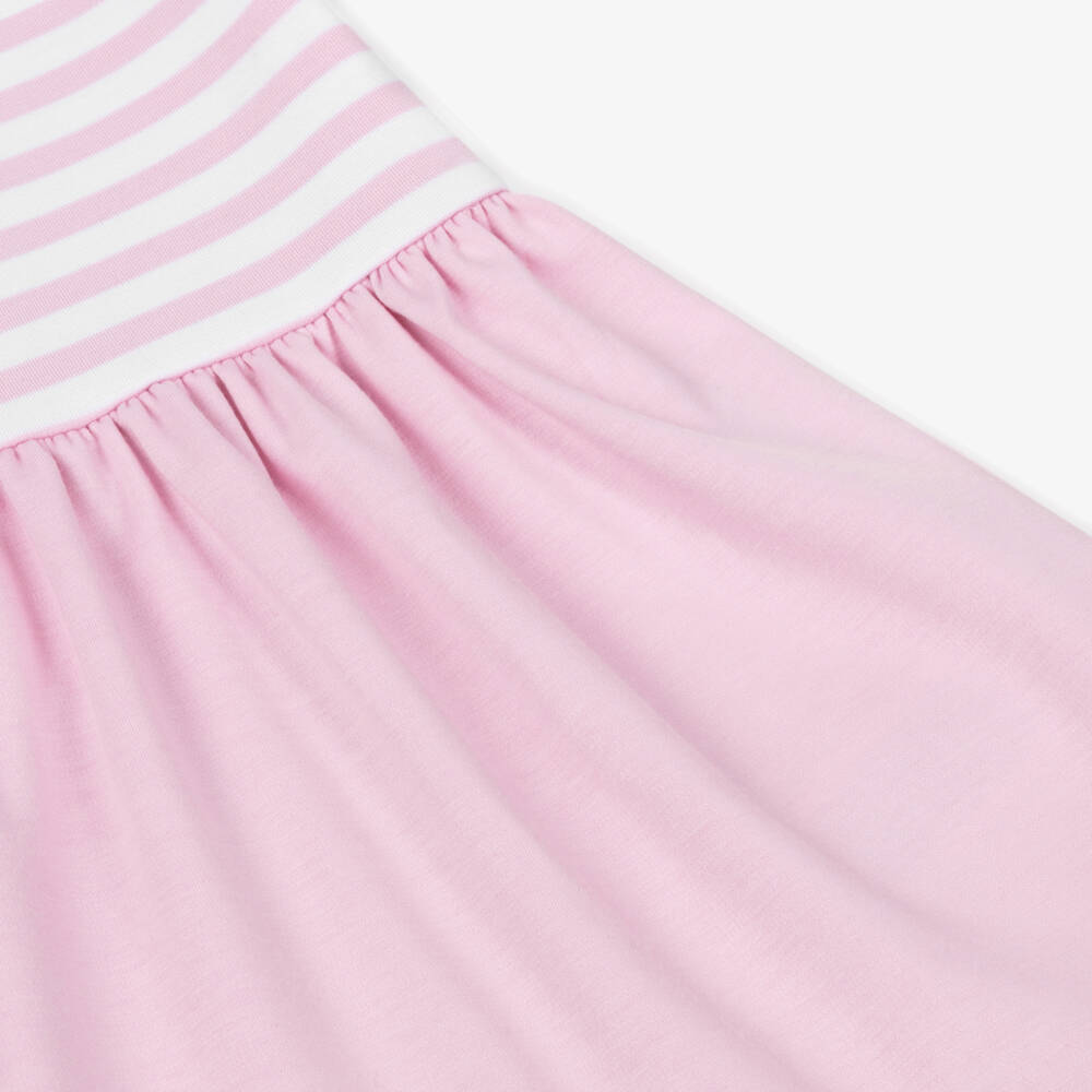 Ralph Lauren-Girls Pink Pinstripe Cotton Frock | Childrensalon Outlet