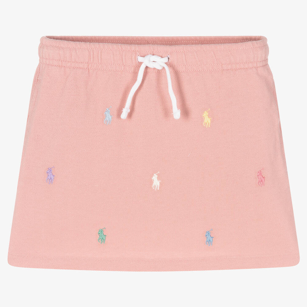 Polo Ralph Lauren - Girls Pink Piqué Skirt | Childrensalon