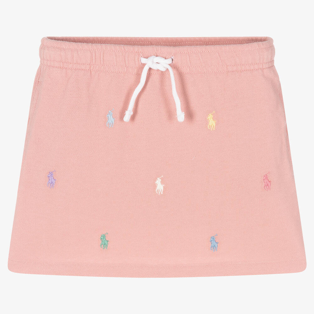 Polo Ralph Lauren - Girls Pink Piqué Skirt | Childrensalon Outlet