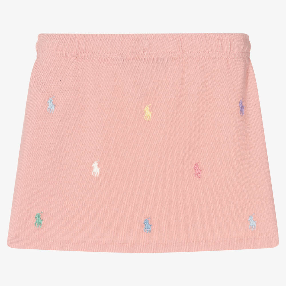 Polo Ralph Lauren - Girls Pink Piqué Skirt | Childrensalon