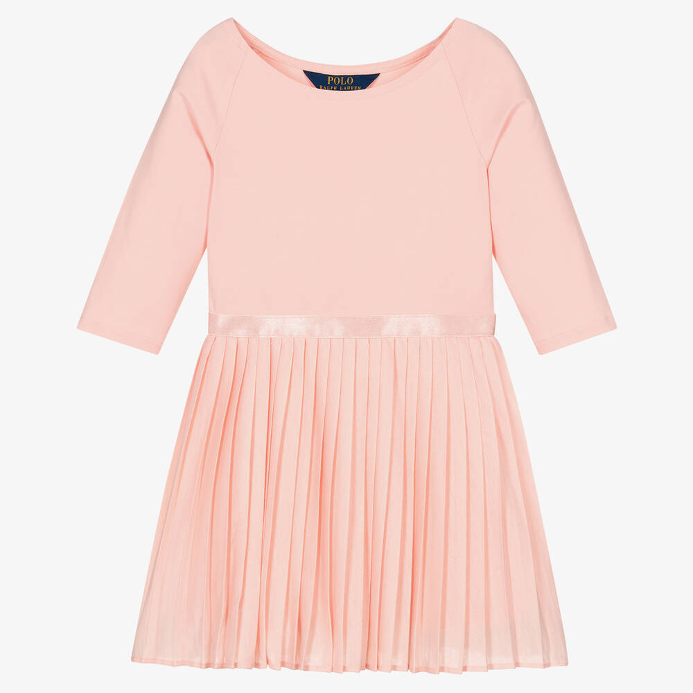 Polo Ralph Lauren - Robe ballet rose plissée fille | Childrensalon