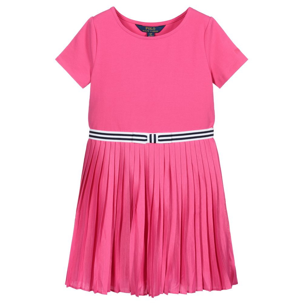 Polo Ralph Lauren-Girls Pink Pleated Dress | Childrensalon Outlet