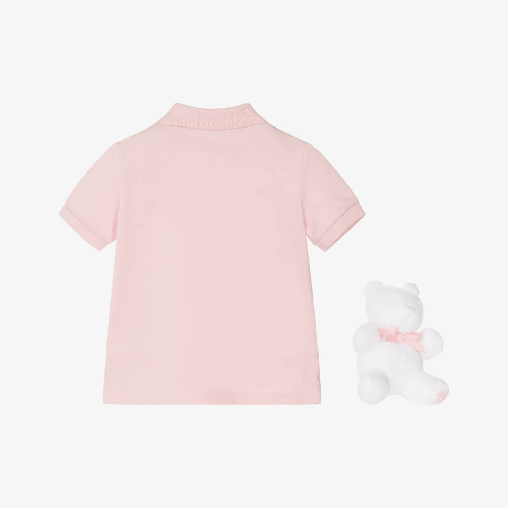 Ralph Lauren-Girls Pink Polo Shirt Gift Set | Childrensalon Outlet