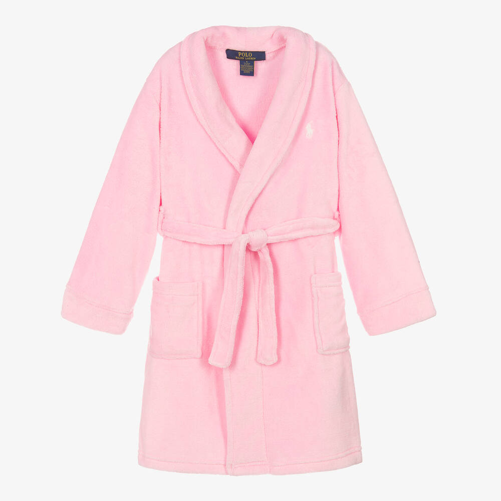 Ralph Lauren - Girls Pink Pony Dressing Gown | Childrensalon