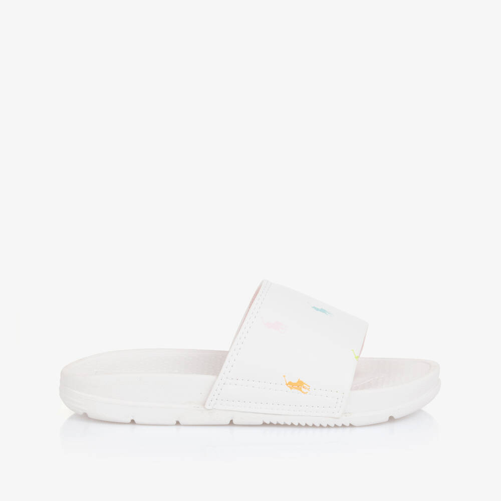 Ralph Lauren-Girls Pink Pony Print Sliders | Childrensalon Outlet