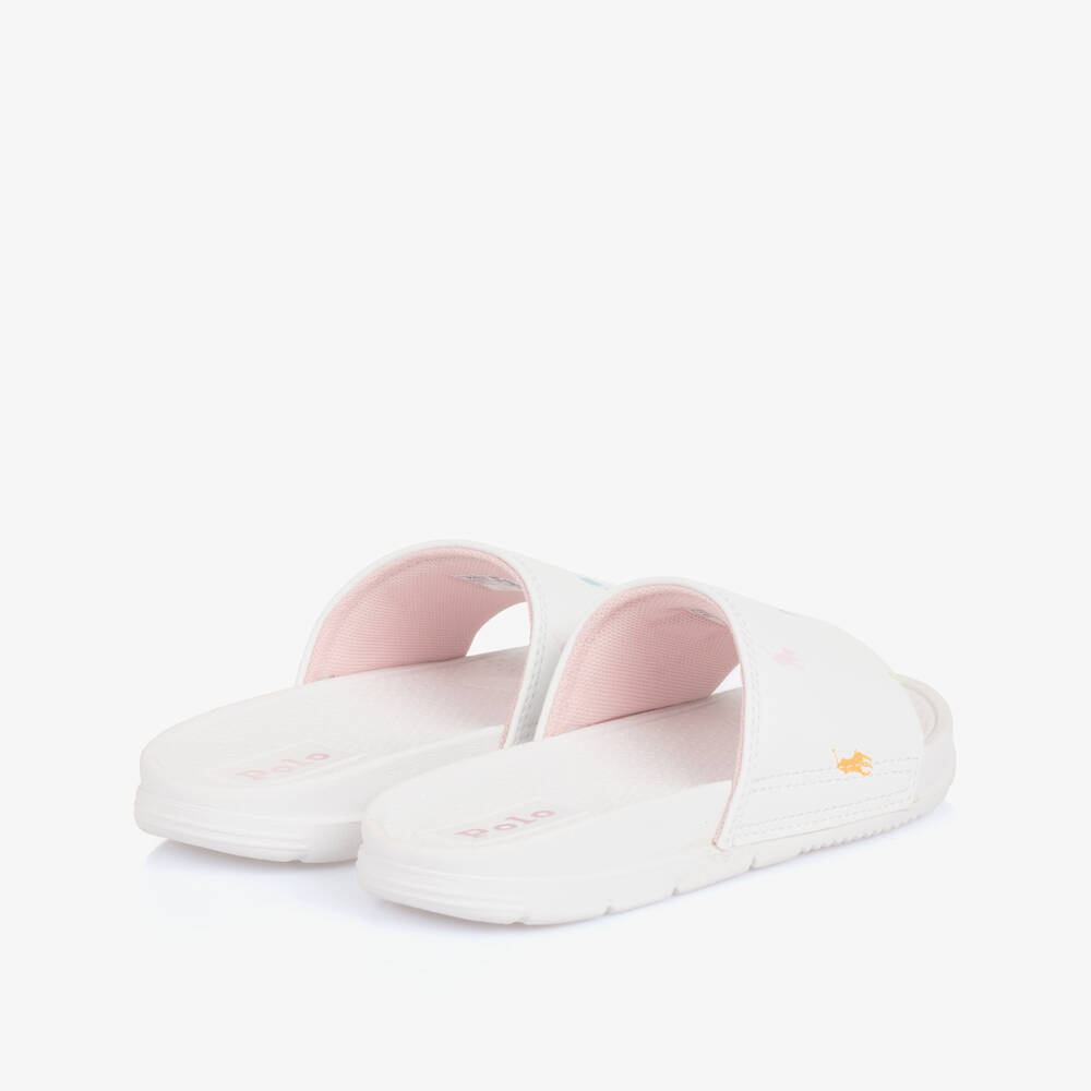 Ralph Lauren-Girls Pink Pony Print Sliders | Childrensalon Outlet