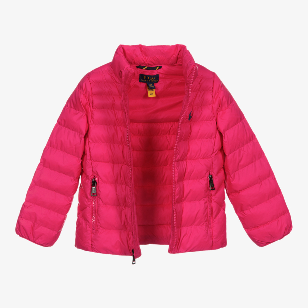 Polo Ralph Lauren-جاكيت بافر لون زهري للبنات | Childrensalon Outlet
