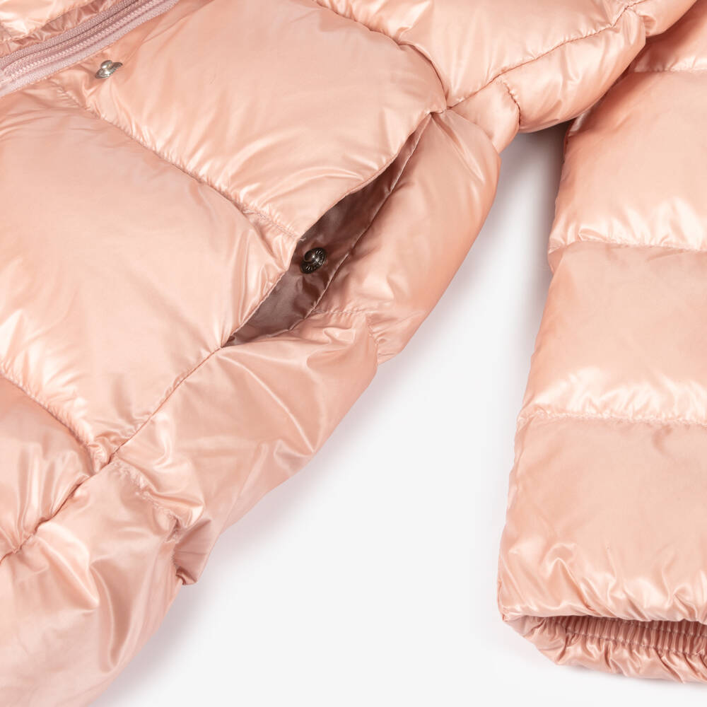 Ralph Lauren-معطف بهودي مبطن لون زهري للبنات | Childrensalon Outlet