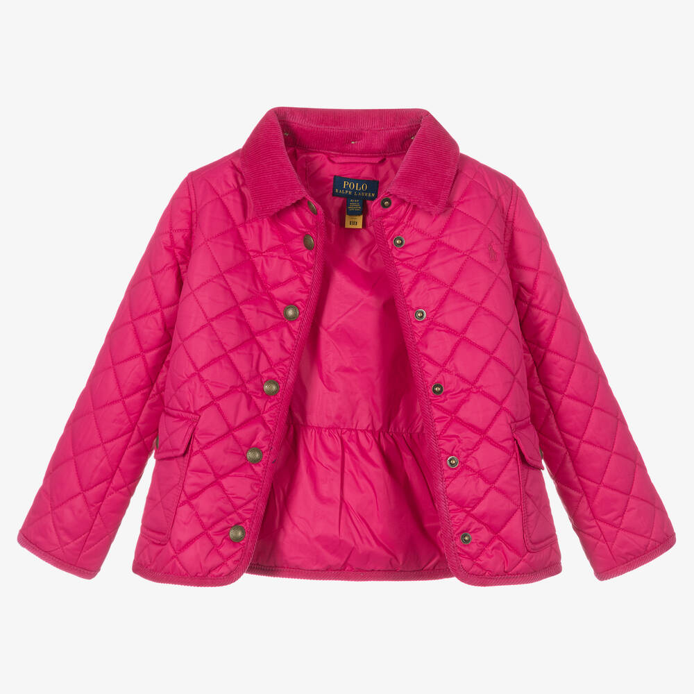 Pink polo cheap coat