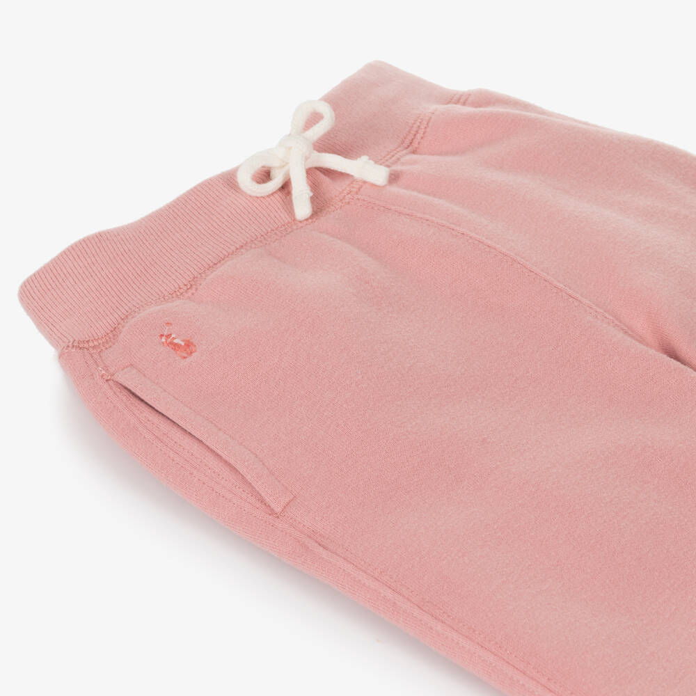 Ralph Lauren-بنطلون رياضي بأرجل واسعة قطن لون زهري  | Childrensalon Outlet