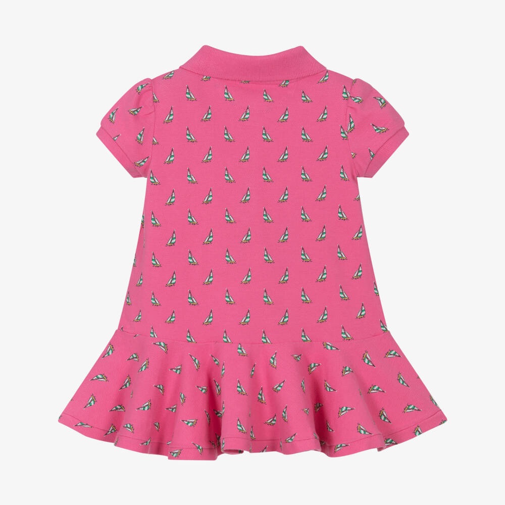 Ralph Lauren-Girls' Pink Sailboat Polo Dress | Childrensalon Outlet